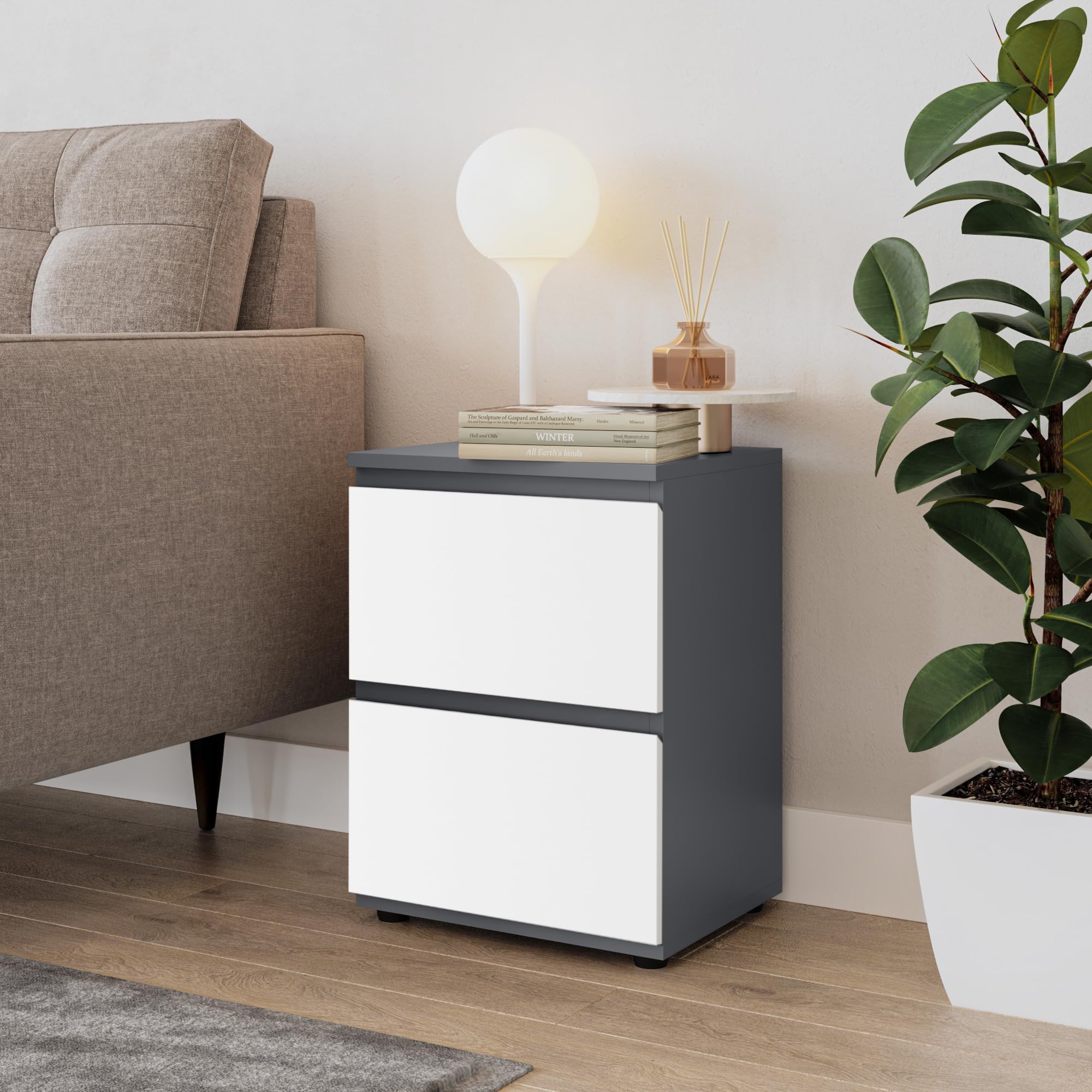 Comodino in legno bianco Ines - BellAmy