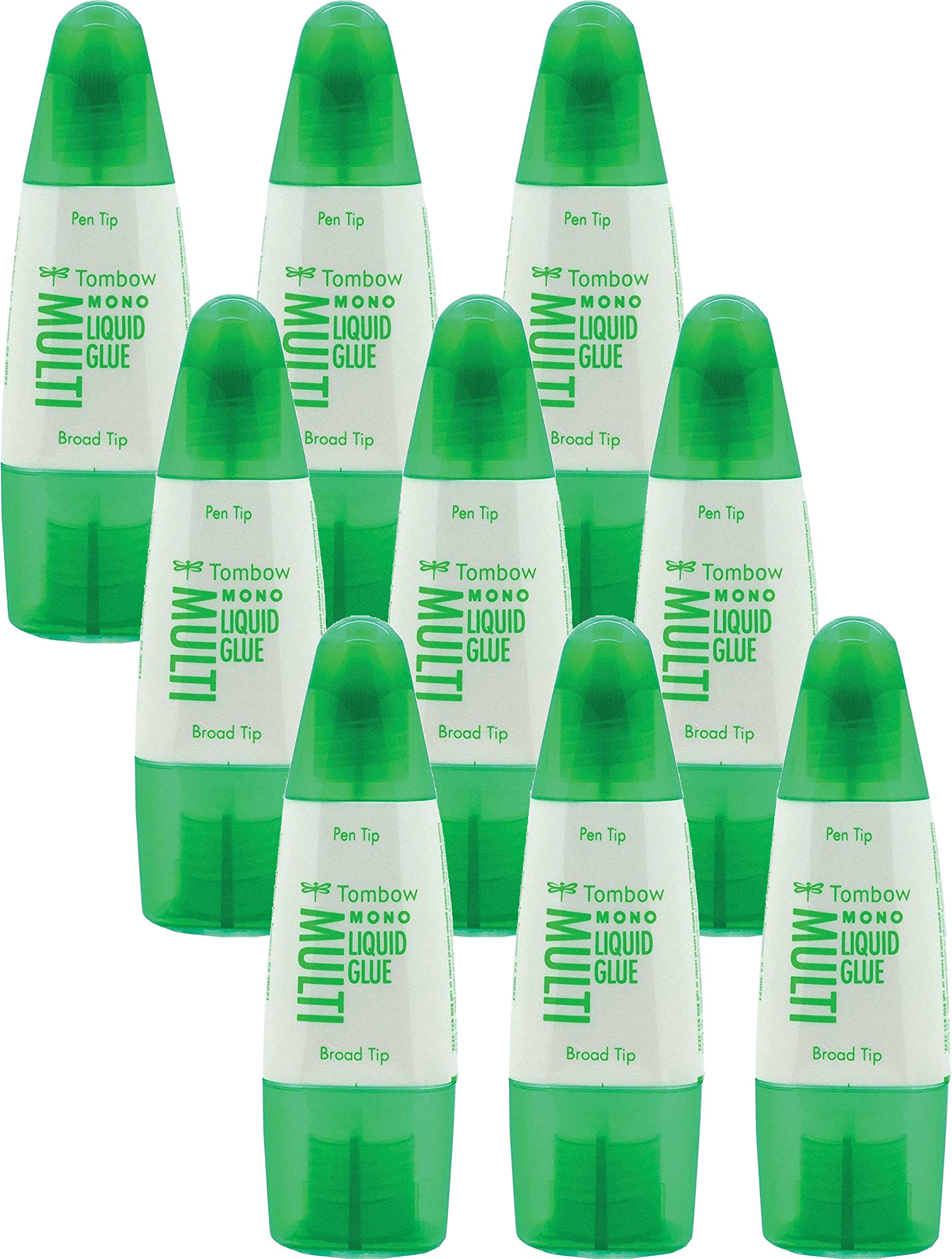 9 Stück Tombow PT-MTC Flüssigkleber, Multi Talent mit zwei Spitzen, 25 g