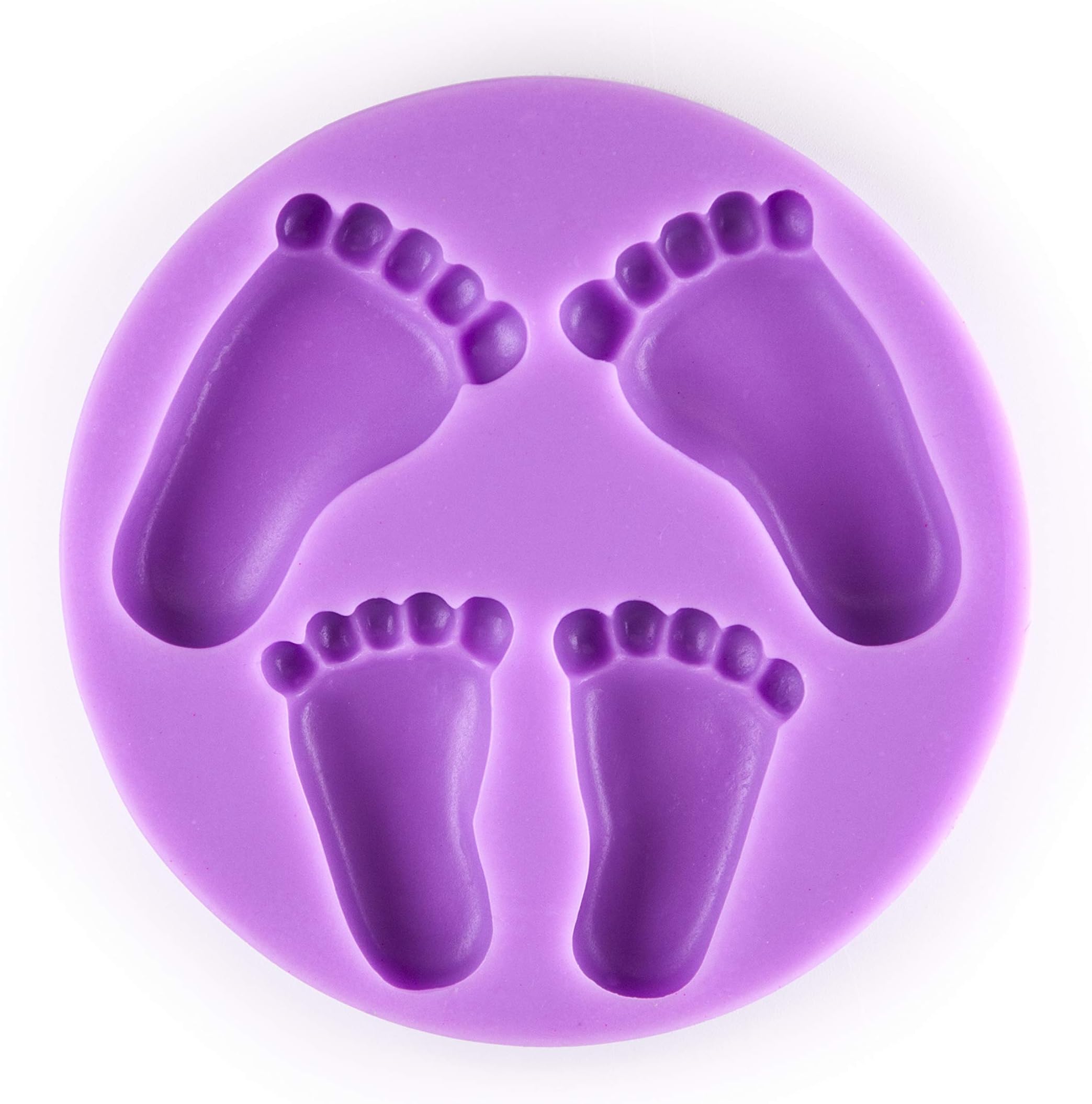 3D Baby Foot Print Fondant Footstep Silicone Mold High Definition Quality Baby Shower Cake Topper Feet Cupcake DIY Decoration Birthday Party Tool for Sugarcraft, Chocolate and Crafting