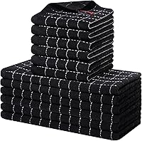 Vista 17 de Homaxy Juego de toallas de cocina y paños de cocina, 12 x 12 y 13 x 28 pulgadas, juego de 8 toallas de cocina de rizo de algodón a granel, diseño a