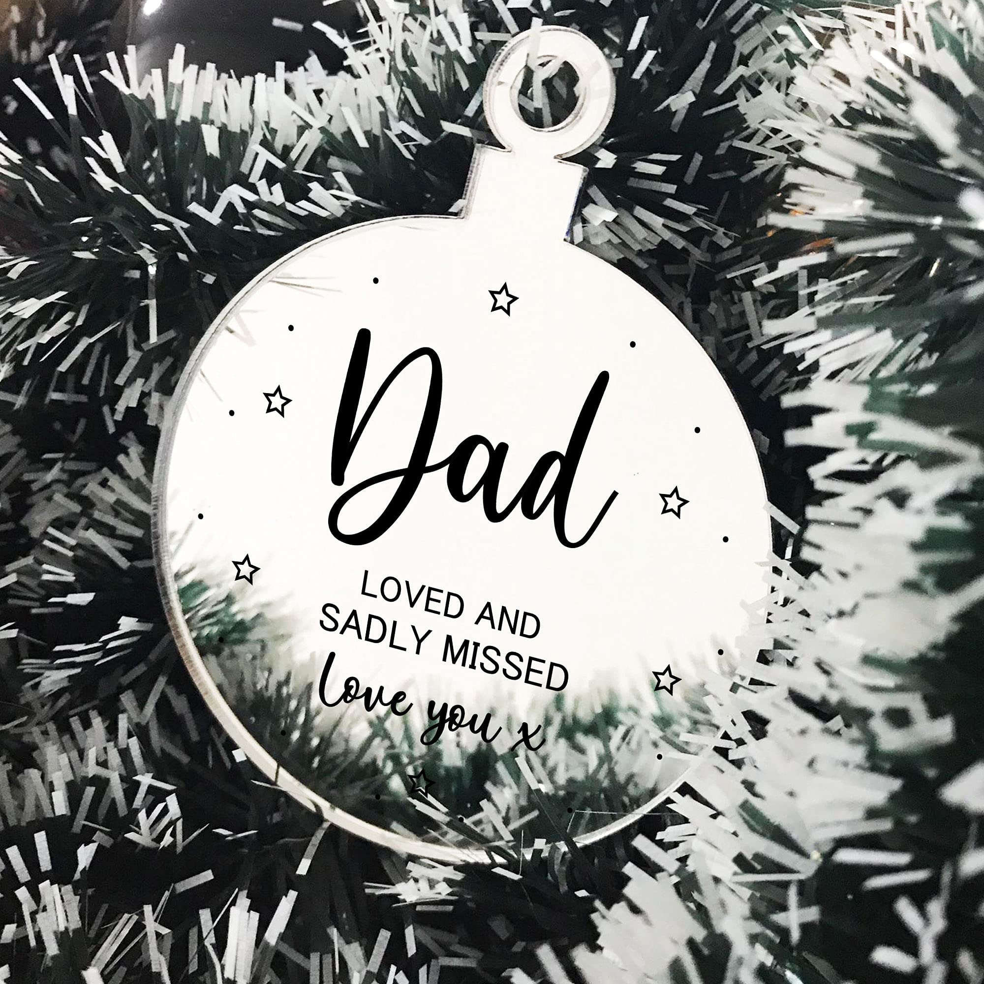 Red Ocean Dad Memorial Gift Engraved Hanging Bauble In Memory Plaque Keepsake
