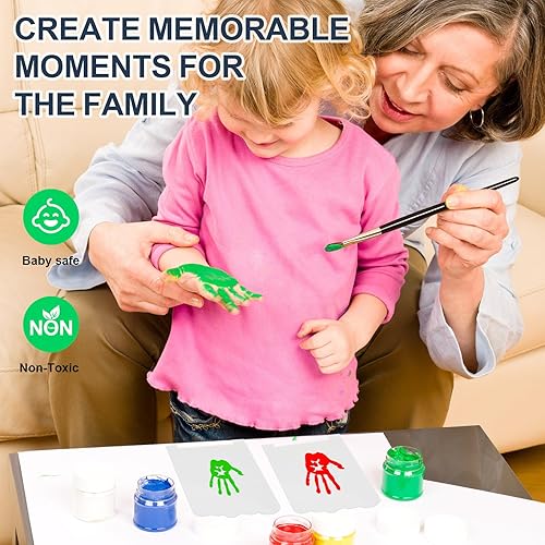 Miniatura 4 de Kit de adornos de huellas de manos familiares con luz nocturna, regalos personalizados para bebés para nuevos padres, regalos familiares de