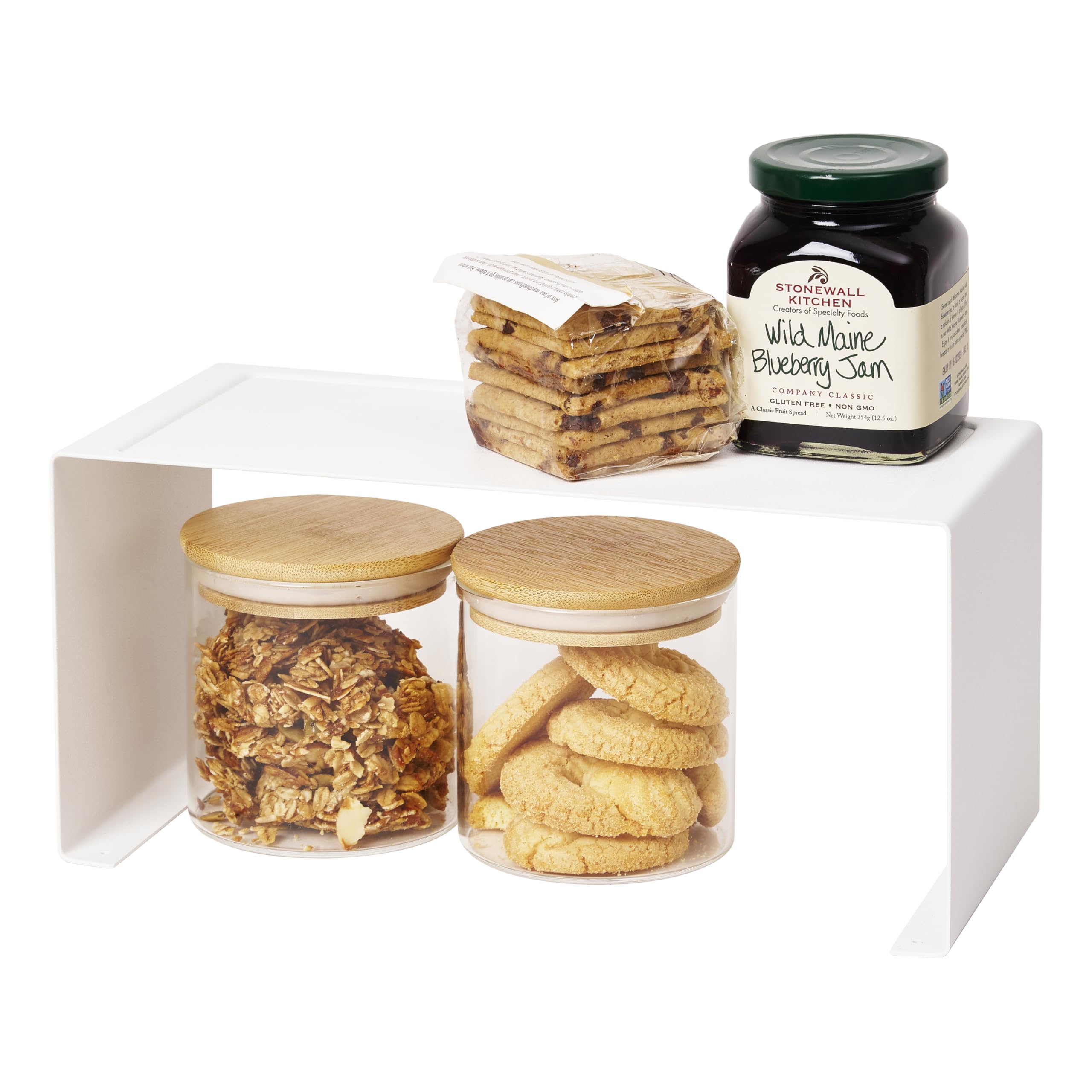 Yamazaki Home Tower Stackable Kitchen Rack - Storage Organizer Counter Shelf - Small - Steel - Stack Up To Two