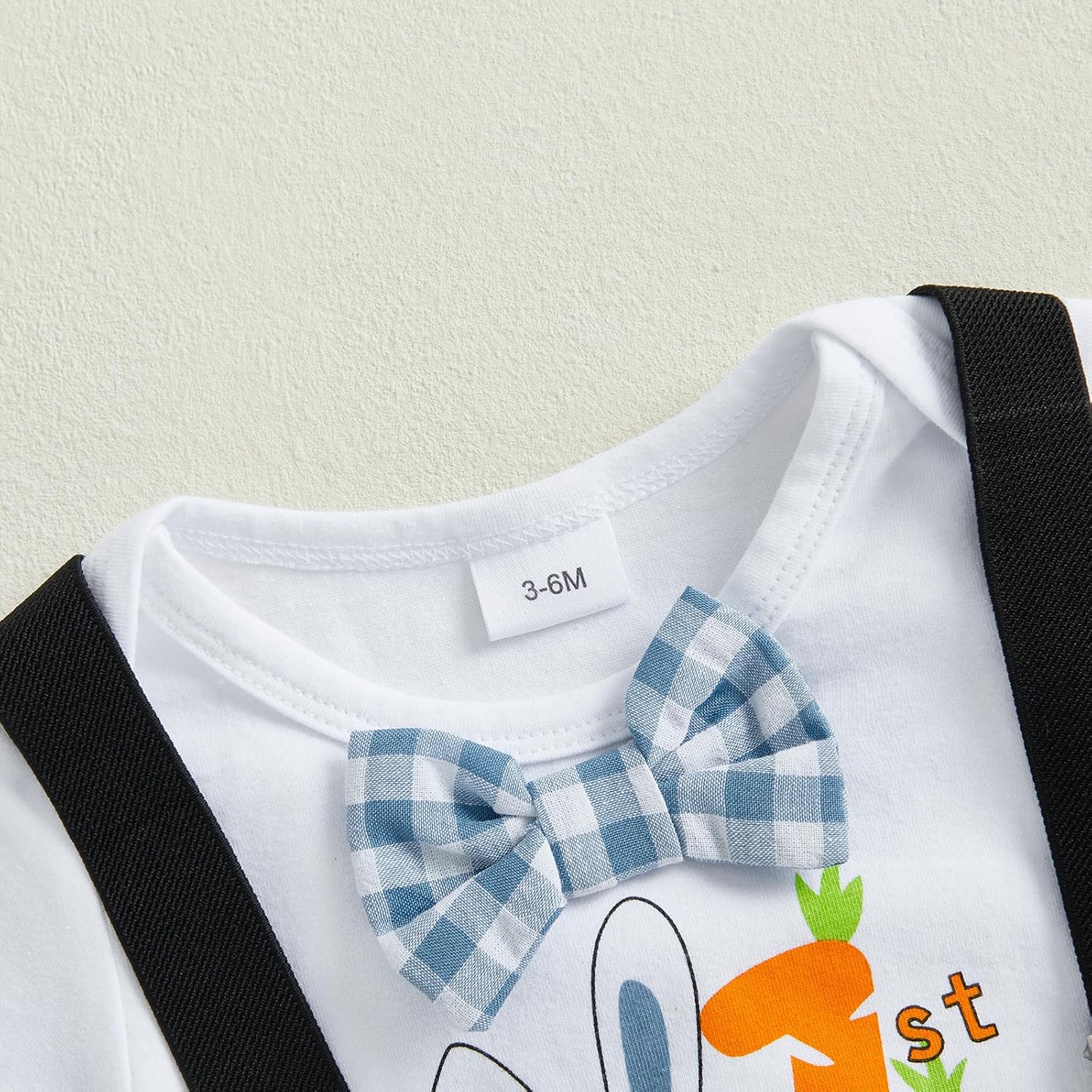 Infant Baby Boy Easter Outfit Car Letter Print Short Sleeve Romper Plaid Suspender Shorts Set 2Pcs Summer Clothes - Image 4