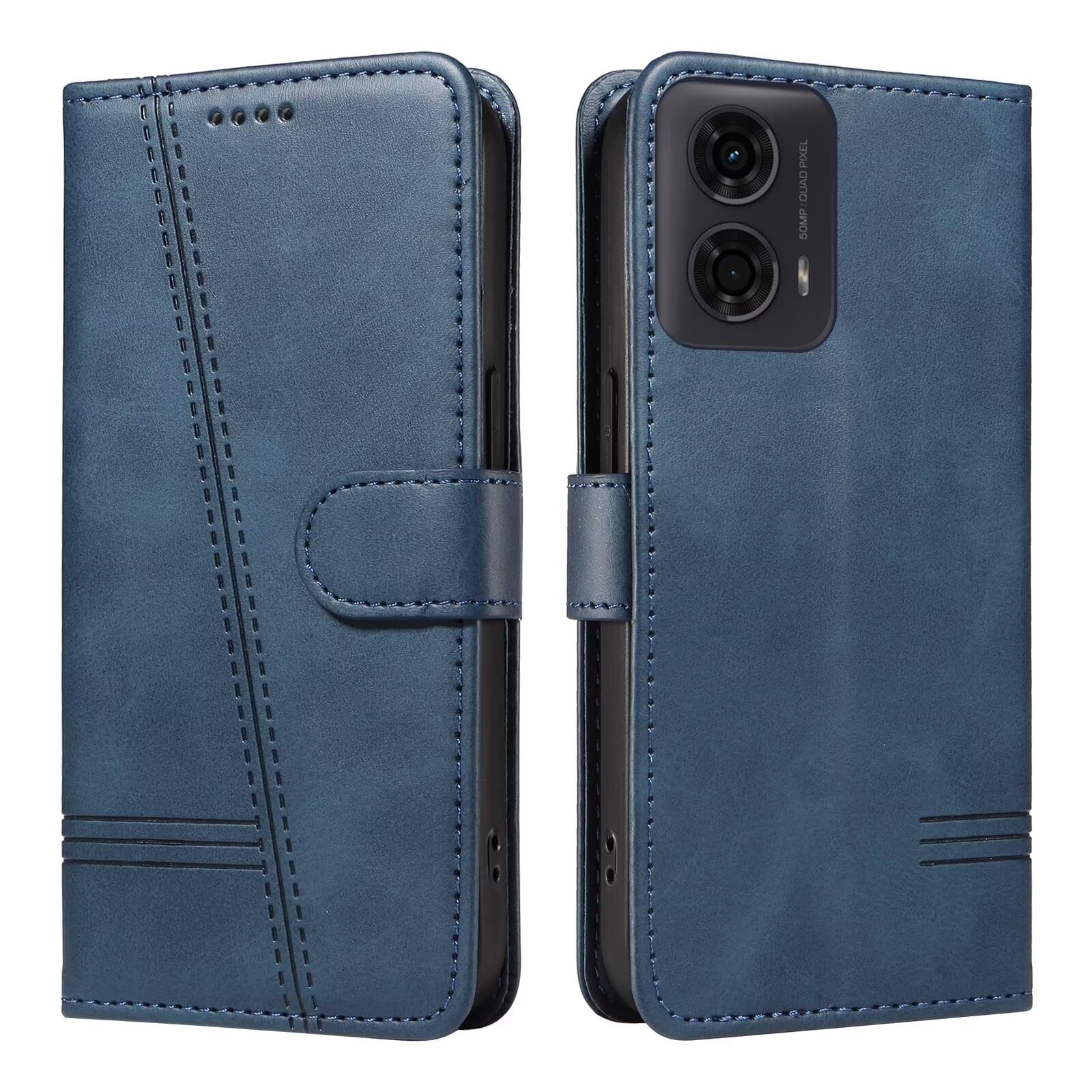 Bnvdfre Case for Motorola Moto E14 / G04 / G24 Case Flip Shockproof PU Leather with Card Slots Magnetic Kickstand Protective Wallet Phone Case Compatible with Motorola Moto E14 / G04 / G24