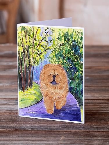 Miniatura 2 de Caroline's Treasures SS7003GCA7P Chow Chow - Tarjetas de felicitación y sobres, paquete de 8 tarjetas en blanco con sobres, tamaño A7, tarjetas de