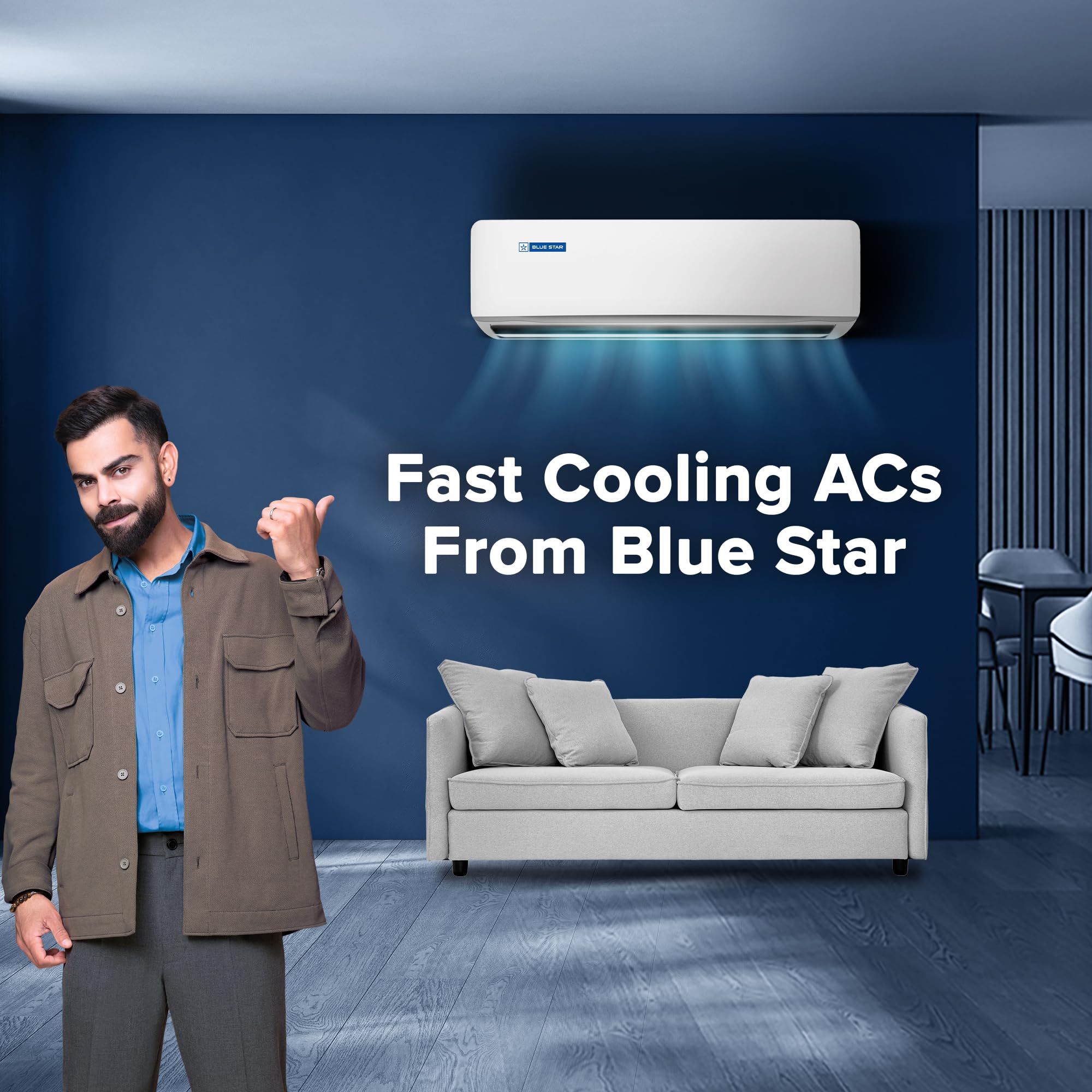 Blue Star 1.5 Ton 3 Star, New Star Rated, Smart Inverter Split AC