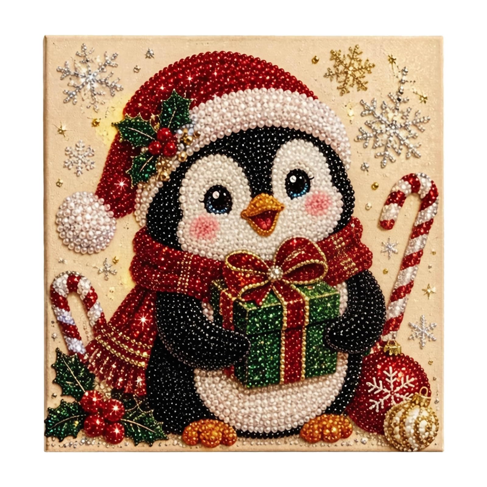 Diamond Painting,Christmas Pearl Diamond Painting Art Kit with Frame, Christmas Pearl Beads Art Craft for Adults, Diamond Gemstone Dots for Home Wall Decor, Hobby Relaxing Creative