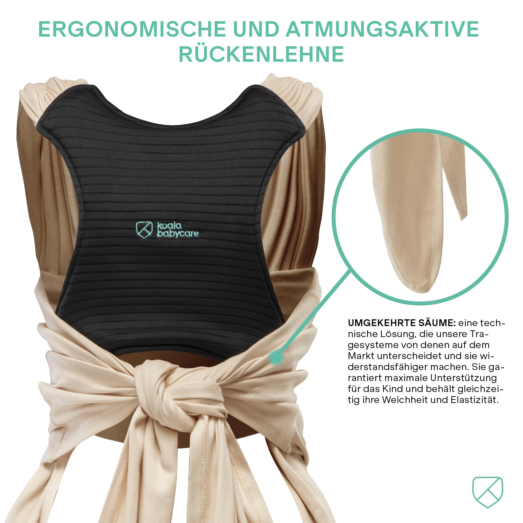 Koala Babycare Babytragetuch - Einfach anzuziehen - Elastisches Tragetuch bis zu 15 kg - Verstellbar und Unisex - 5