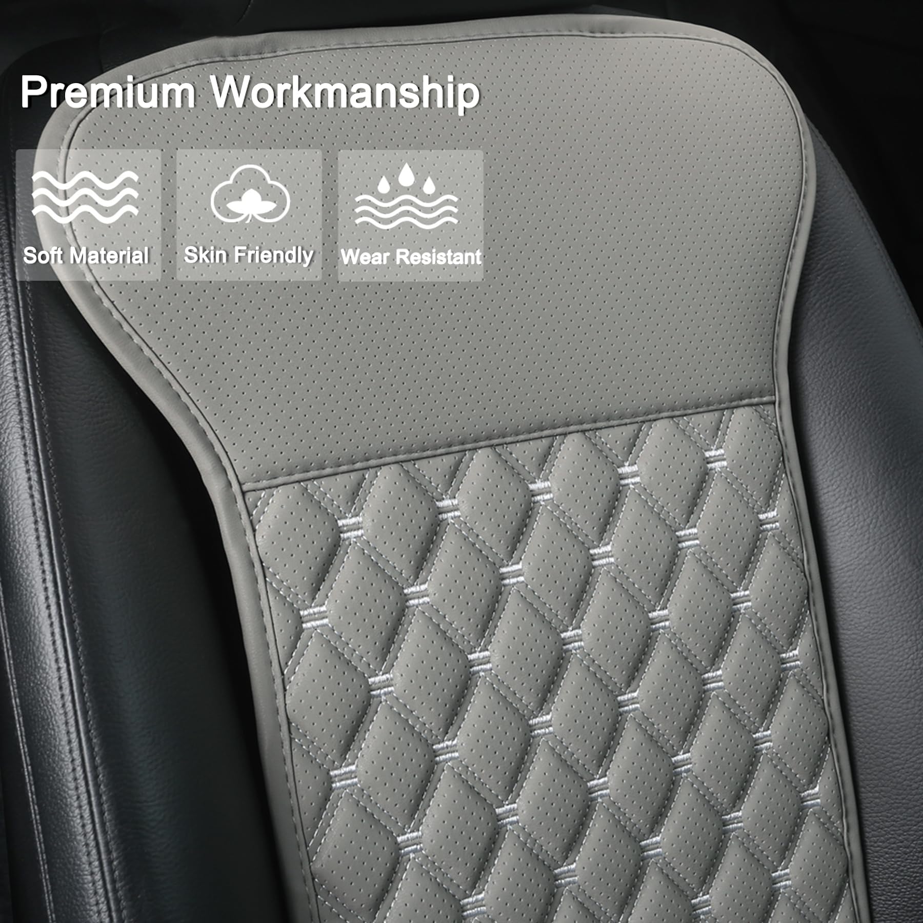 Black Panther 1 Pieza Funda Coche Asiento con Respaldo Accesorios De Coche Apto para Uso en Cuatro Estaciones(Gris)