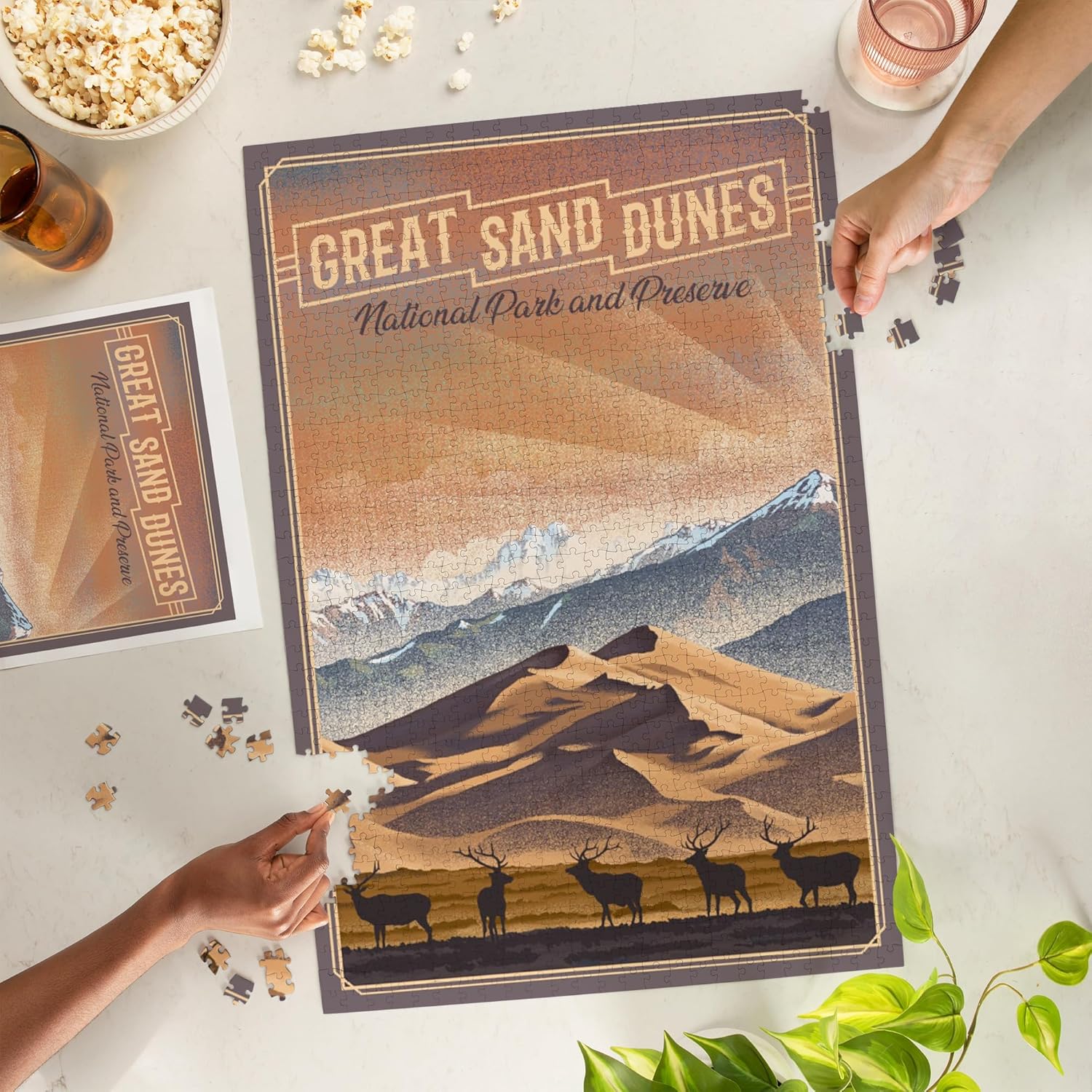 "Lantern Press Great Sand Dunes National Park and Preserve, 1000 Piece Jigsaw Puzzle for Adults, Made in USA with Reference Poster"