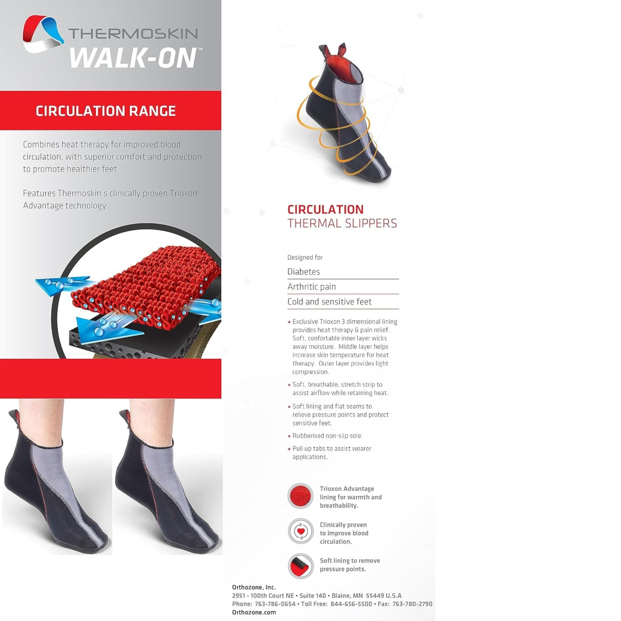 Thermoskin Hausschuhe Wärme Durchblutung, Thermosocken Slipper für Diabetes Arthritis Raynaud Syndrom, Trioxon Thermofutter Hausschuhe Damen und Herren, 1 Paar