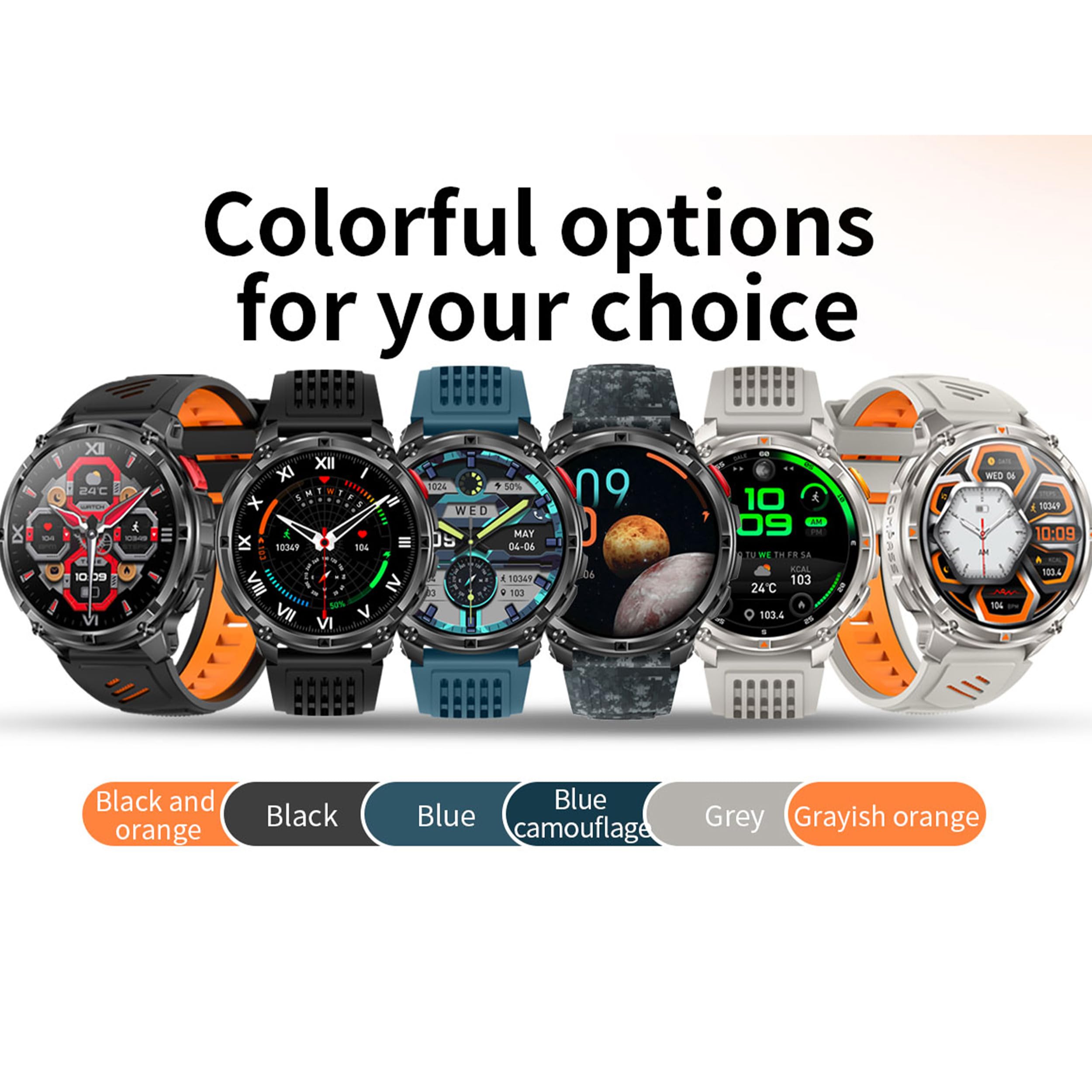 Reloj Inteligente Hombre con Llamadas, 1,7 Pulgada Smartwatc Hombre Deportivo con Podometro Pulsometro SpO2 Sueño Presion Arterial Actividad IP68 Reloj Digital para iOS Android (Plateado)
