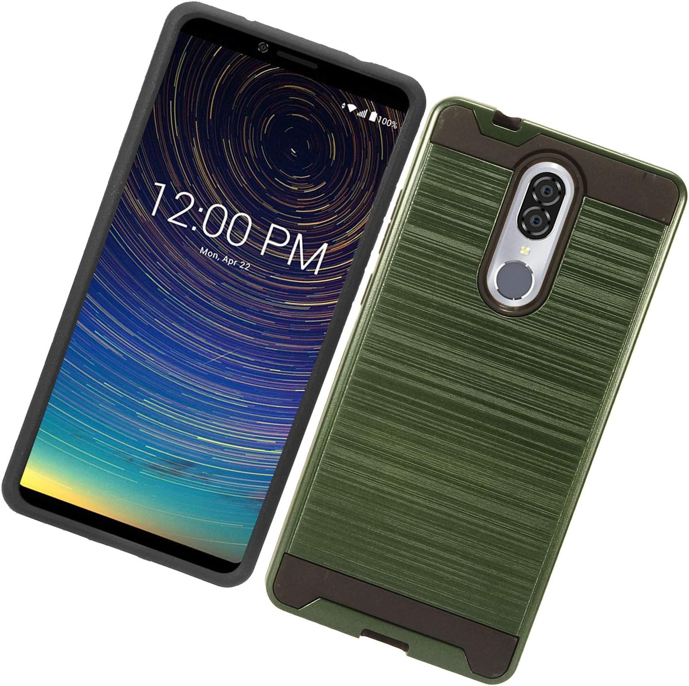 Z-GEN - for Coolpad Legacy 6.36" (2019) 3705A - Brushed Style Hybrid Phone Case - CS3 Dark Green