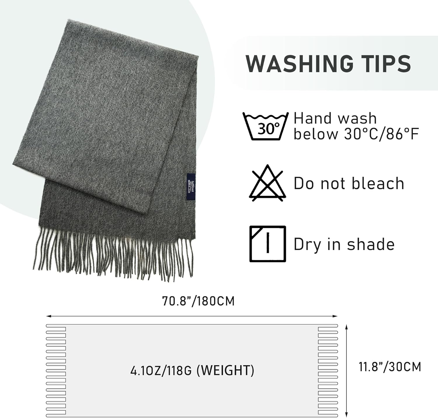 Scarf for Women, Warm Winter Scratchy Lightweight Cashmere Scarves, Lint-free, Pill-Free, Gift Box Packaging - Image 6