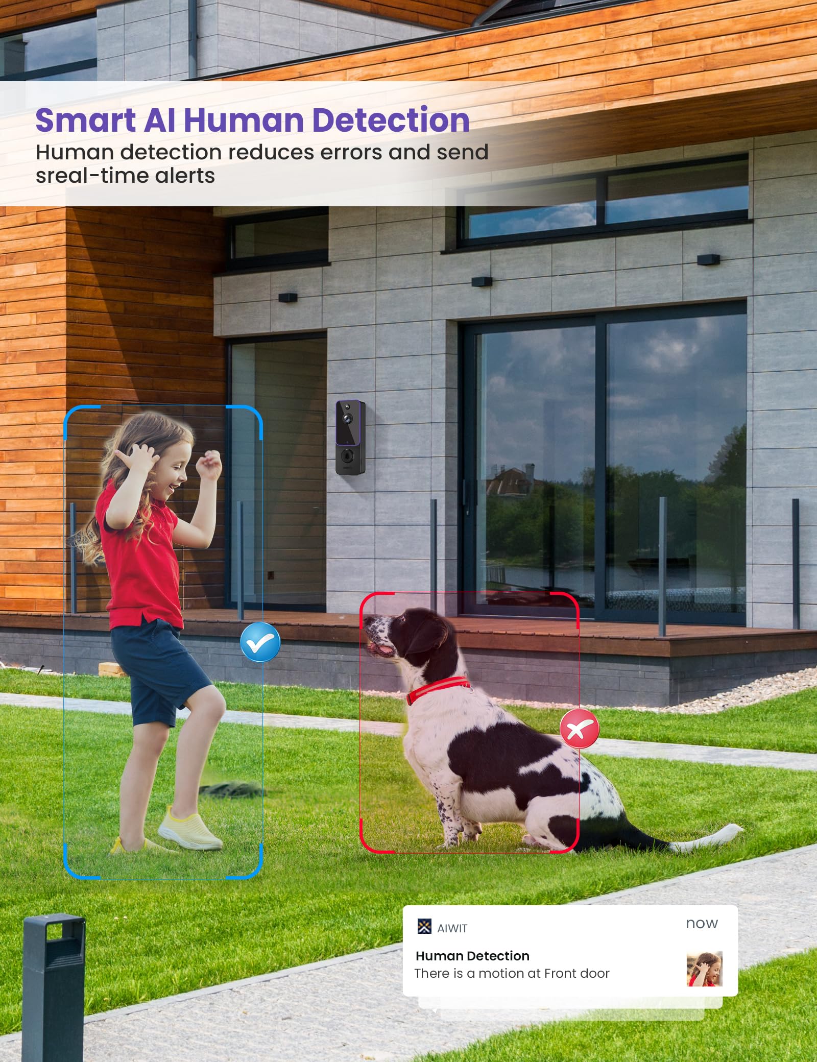 Aiwit Doorbell Camera Wireless, Indoor/Outdoor Surveillance Cam