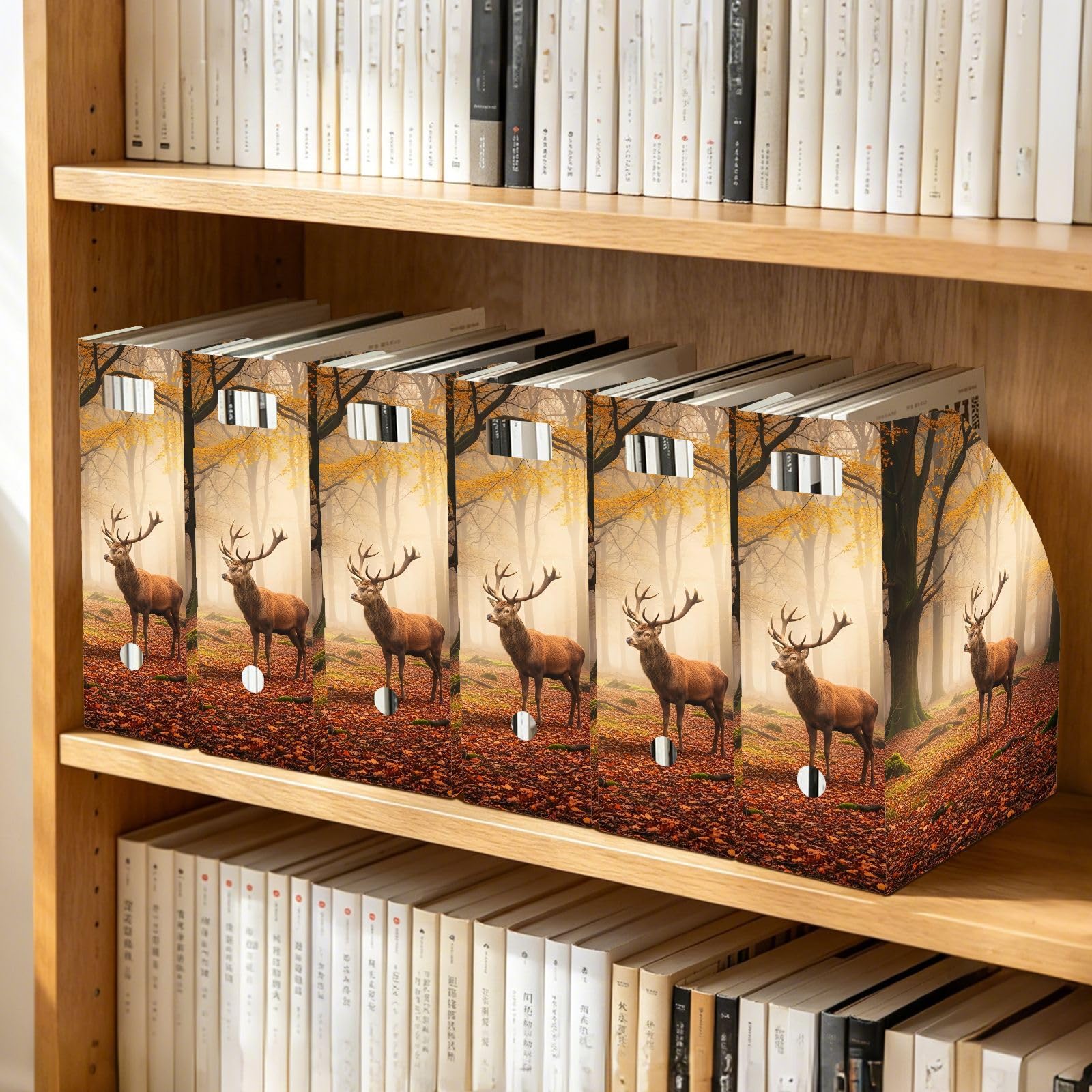 Porte-revues doré à motif animal d'automne pour salle de classe