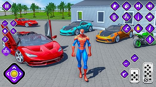 jogo de simulador de condução de carro de aranha super voadora: gangster de corda de mundo aberto re