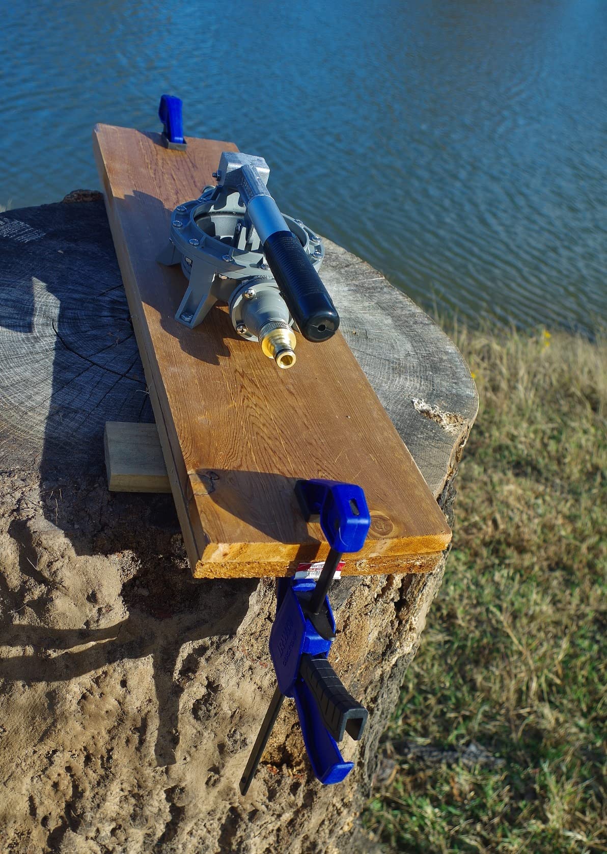 Guzzler® Utility Hand Pump (1/2" Tapped and 1" Smooth ends, w/extra Garden Hose Ends), wastewater graywater removal/priming/bilge/shallow well/transfer pump