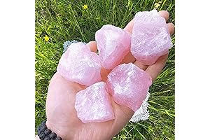 Healing Rose Quartz Crystal Raw Stones Bulk for Reiki, Home Decor