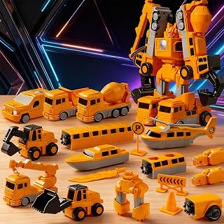 Smartoon Kids Magnetic Toys, 35PCS Magnetic Robocar Set, 7 in 1 Robot Toys Set
