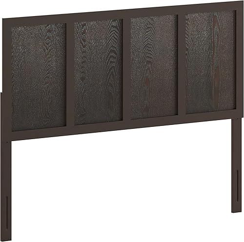 Miniatura 3 de Flash Furniture Oliver Cabecero ajustable de madera con paneles para marcos de cama universales de metal, tamaño Queen, color marrón oscuro