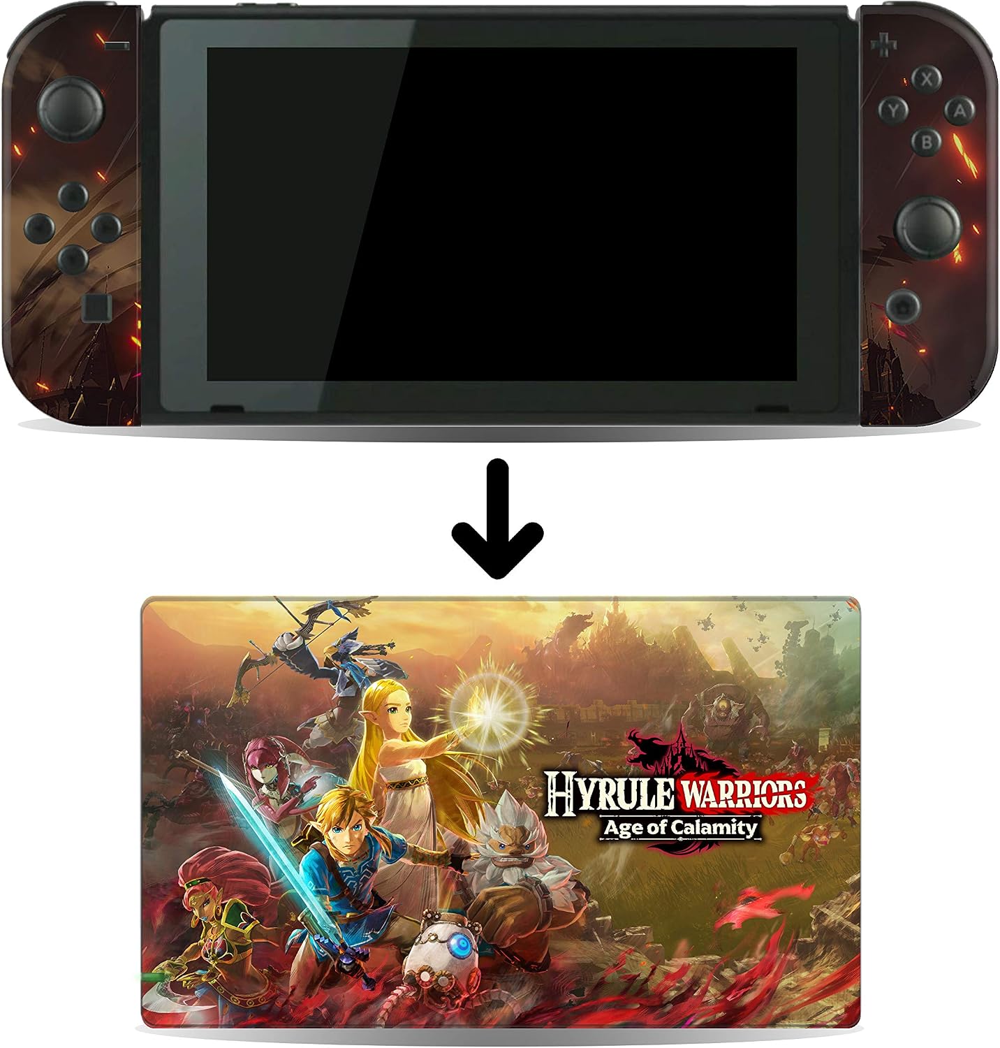 Hyrule Warriors: Age of Calamity Game Skin Compatible with Nintendo Switch Console and Dock