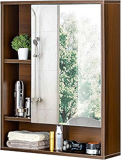 Sponsored Ad - ChooChoo Bathroom Wall Mirror Cabinet, Medicine Cabinet with Single Door and Adjustable Shelf, Over The Toi...