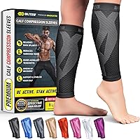 BLITZU Calf Compression Sleeves Men Women - Shin Splints Pain Relief, Running Support, Swelling Reduction Footless Socks