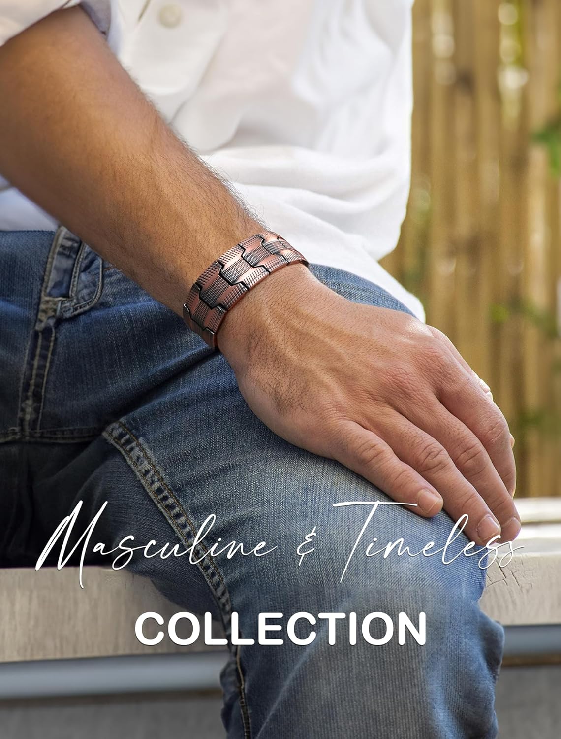 Feraco Men's Copper Bracelet,3X Strength 99.99% Pure Copper Magnetic Bracelets with Magnets,Adjustable Length with Sizing Tool - Image 7