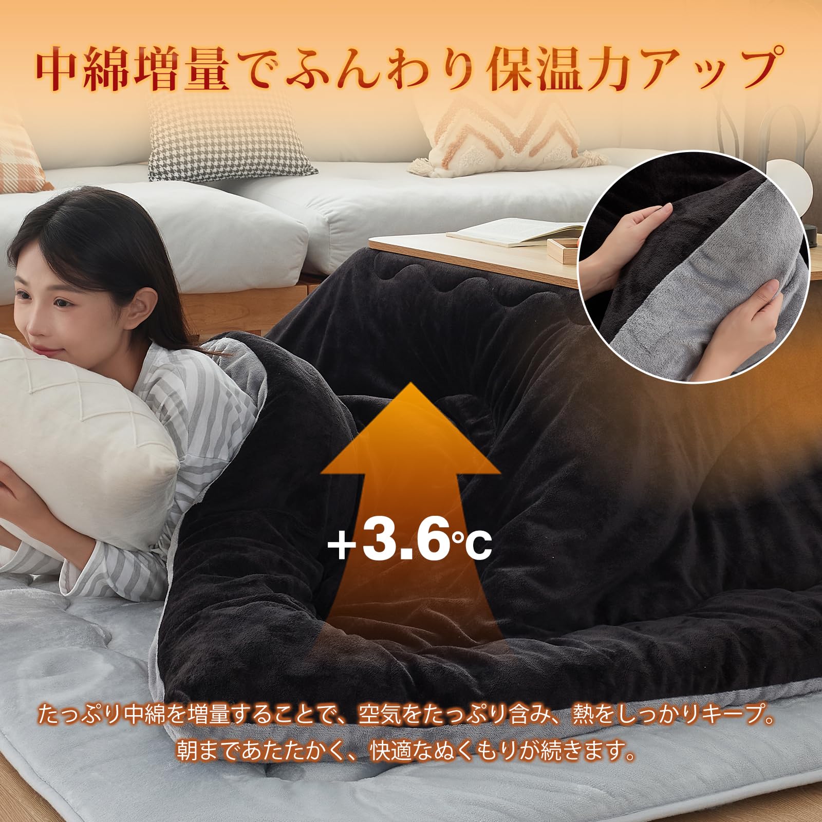 Amazon｜こたつ布団 長方形 190×240cm 厚手 冬用 あったか ふわふわ