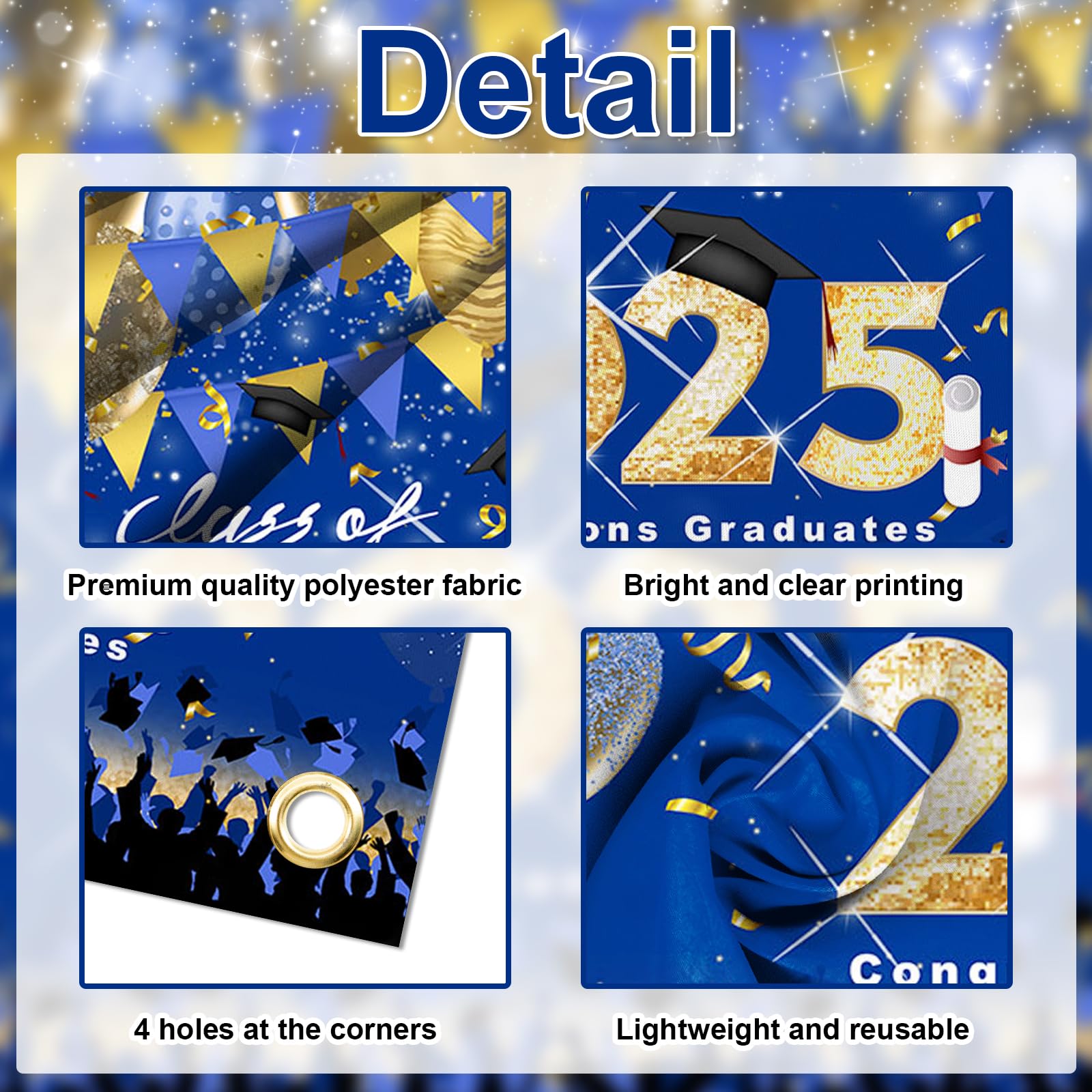 Avezano Abschluss-Hintergrund 'Klasse 2024' – 2,1x1,5 M, Fotohintergrund Für Graduierungspartys & Feiern
