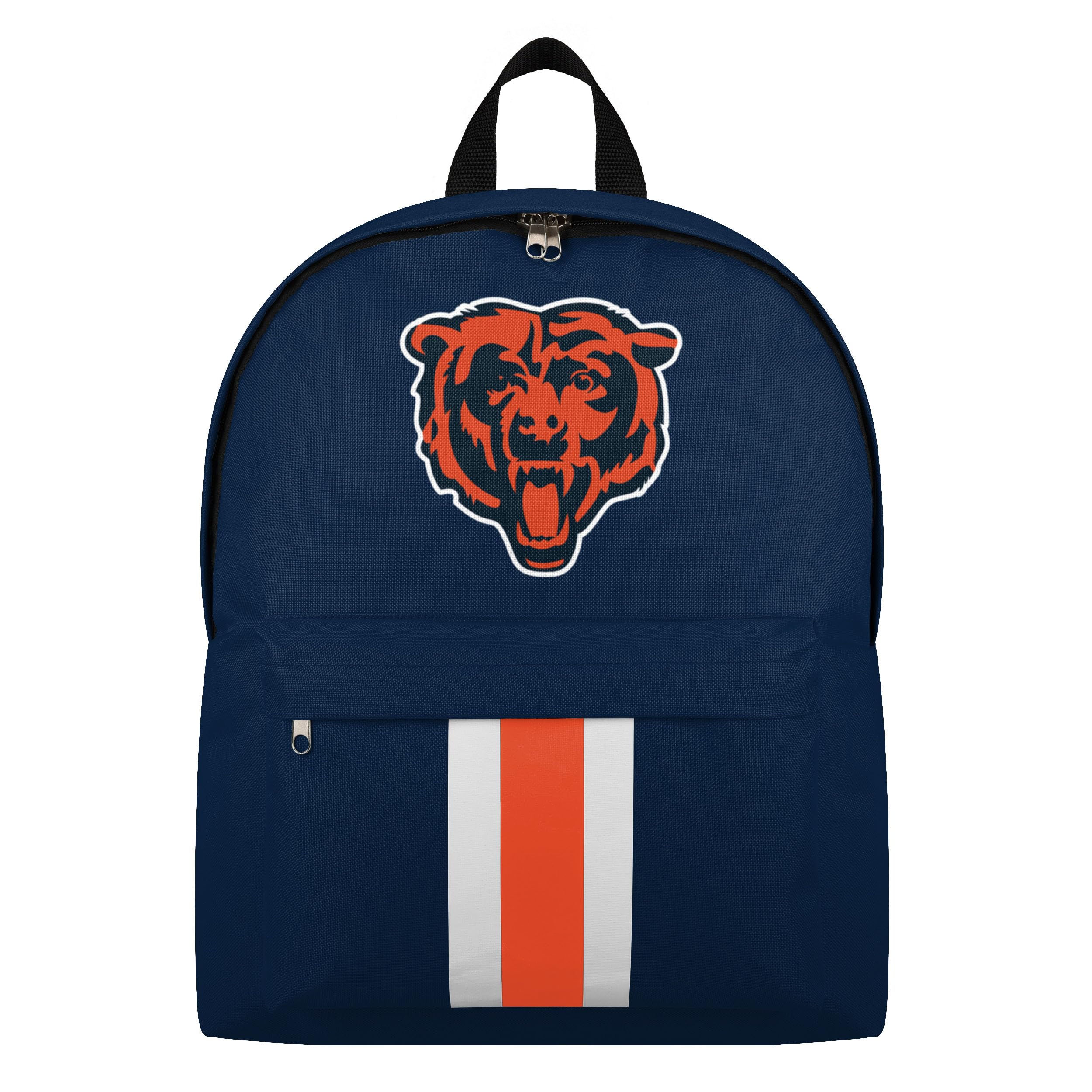 FOCO NFL Officially Licensed Team Color Primary Logo Solid Stripe Football School Bag Travel Backpack, Chicago Bears, One Size, Daypack Backpacks