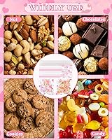 Vista 7 de RAYNAG 200 bolsas de galletas de amor rosa con sello, bolsas individuales de celofán para galletas, pasteles, postres, golosinas panadería