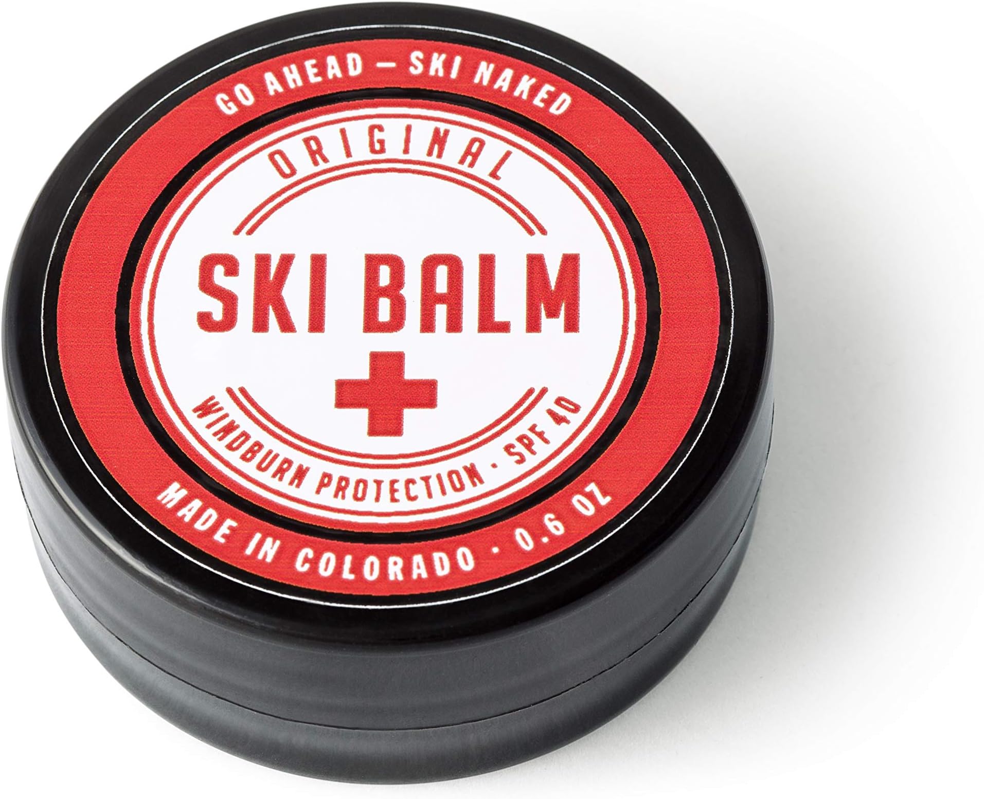 Original Ski Balm | SPF 40 Natural Lip Balm and Face Sunscreen | Best Face Mask for Winter Sports, Avoid Goggle Tan (0.6 oz)