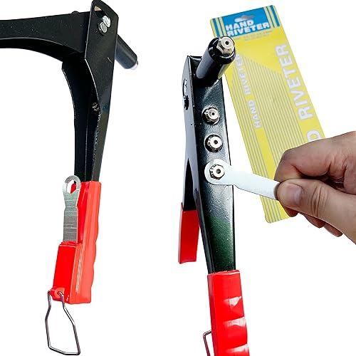 Miniatura 10 de Kit de pistola de remache de kayak, 18 remaches impermeables de triple agarre con juego de remachadores manuales de una sola mano, herramienta de