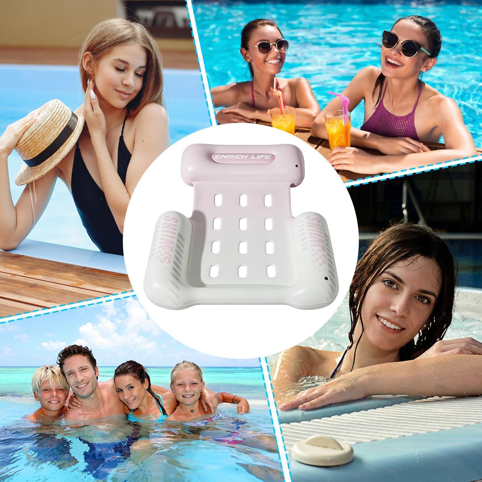 Fauteuil flotteur de piscine Chaise Longue Flottante Portable avec