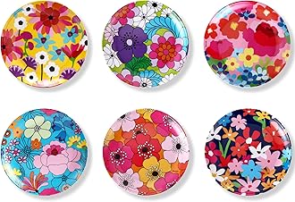 French Bull Melamine Assorted Plates-6 Piece Set -Melamine Dinnerware-Platter, Serving, Party, Platter, Dish (6" Appetizer Plate, Garden Floral)