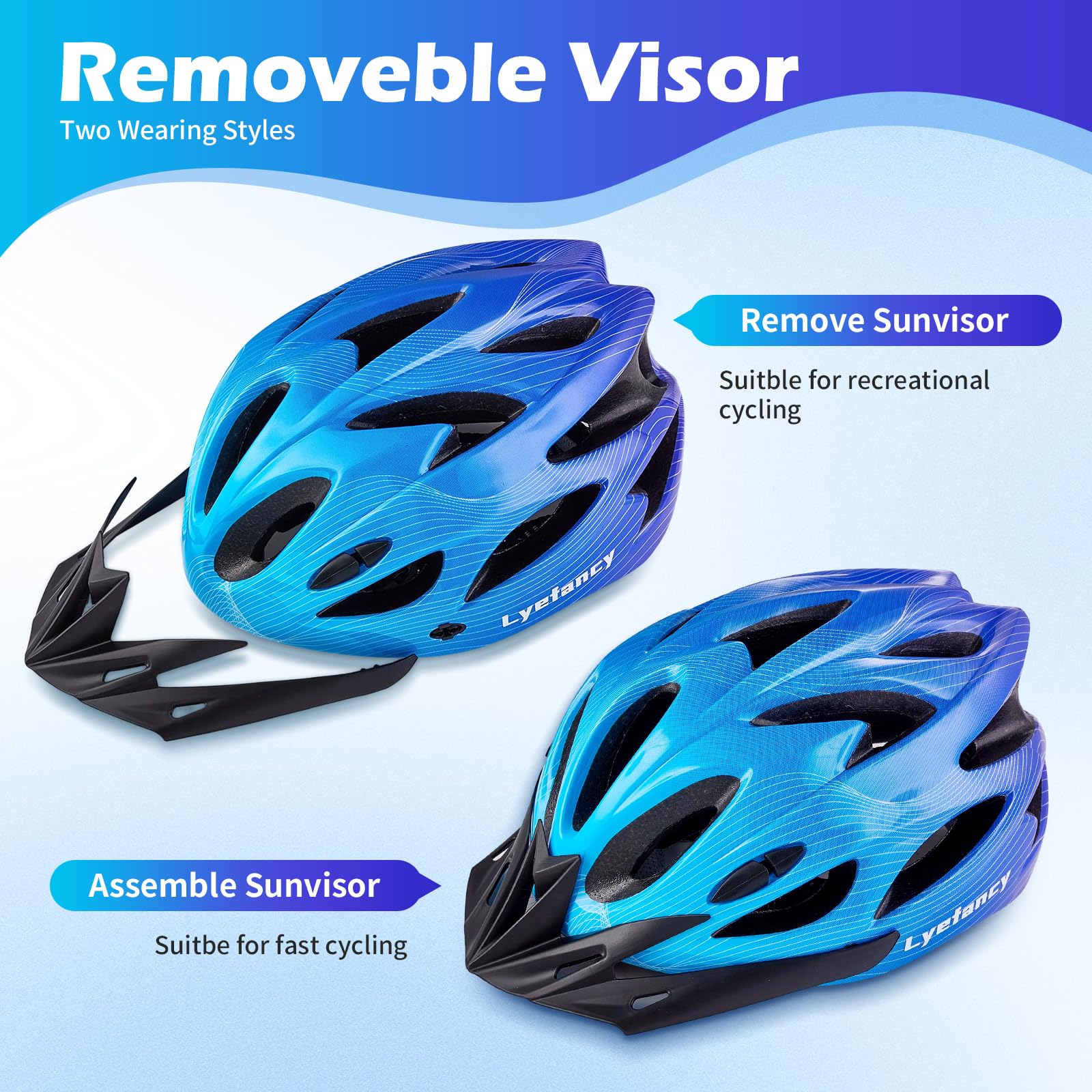 Casque vélo enfant 3-11 ans réglable 48-55 cm visière vélo scooter