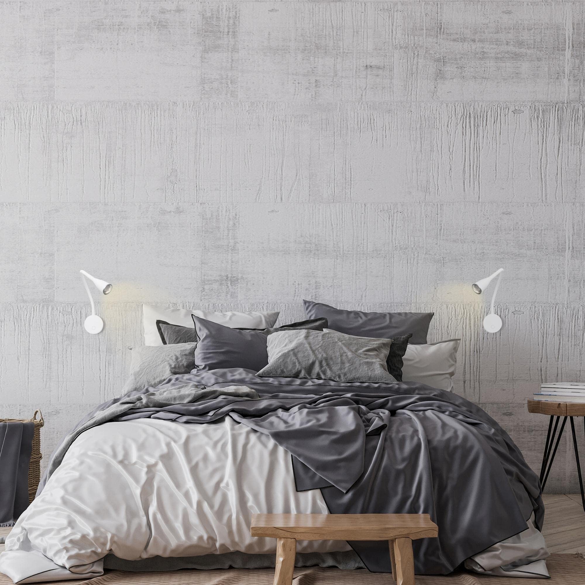 FORLIGHT Crobat (2 unidades) Lámpara de Lectura LED para Dormitorio. Aplique de Pared para Mesita de Noche. Luz de Lectura para Cabecero de Cama con Luz Cálida