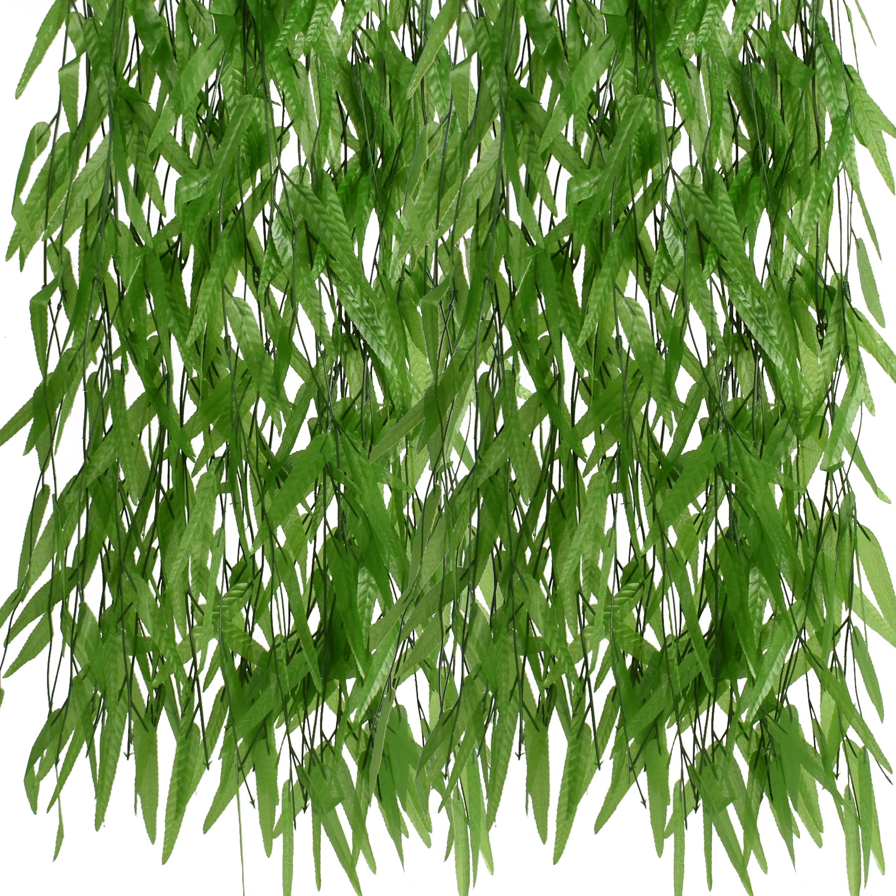 50PCS Artificial Vine Wicker Rattan Faux Willow Greenery Plant Garland Fake Wicker Twig for Jungle Party Supplies Garden Wedding Christmas Windowsill Balcony Courtyard Decor
