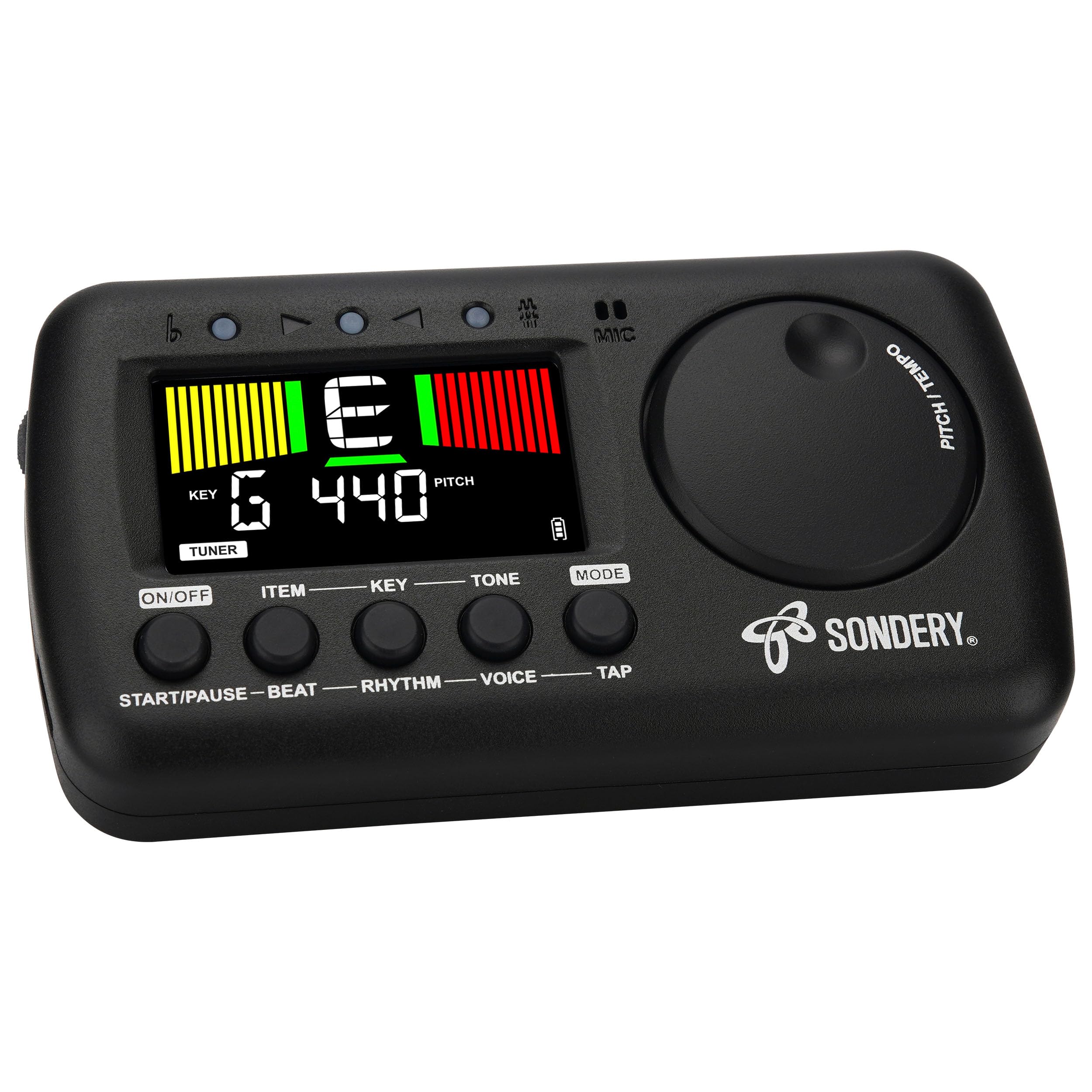 Sondery Digitales Metronom, Stimmgerät und Tongenerator, wiederaufladbar, für Gesang, Blasinstrumente, Gitarre, Bass und Violine