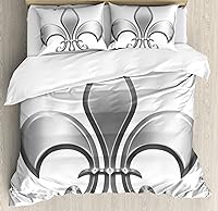 Vista 113 de Ambesonne Juego de funda de edredón color menta, líneas onduladas horizontales a rayas blancas abstractas de tonos suaves, exhibición de arte