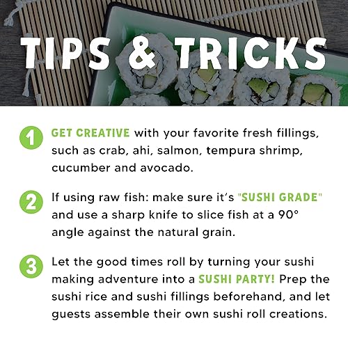 Miniatura 6 de Global Grub Kit de fabricación de sushi de bricolaje el kit de sushi incluye arroz de sushi algas marinas de sushi Nori vinagre de arroz en polvo