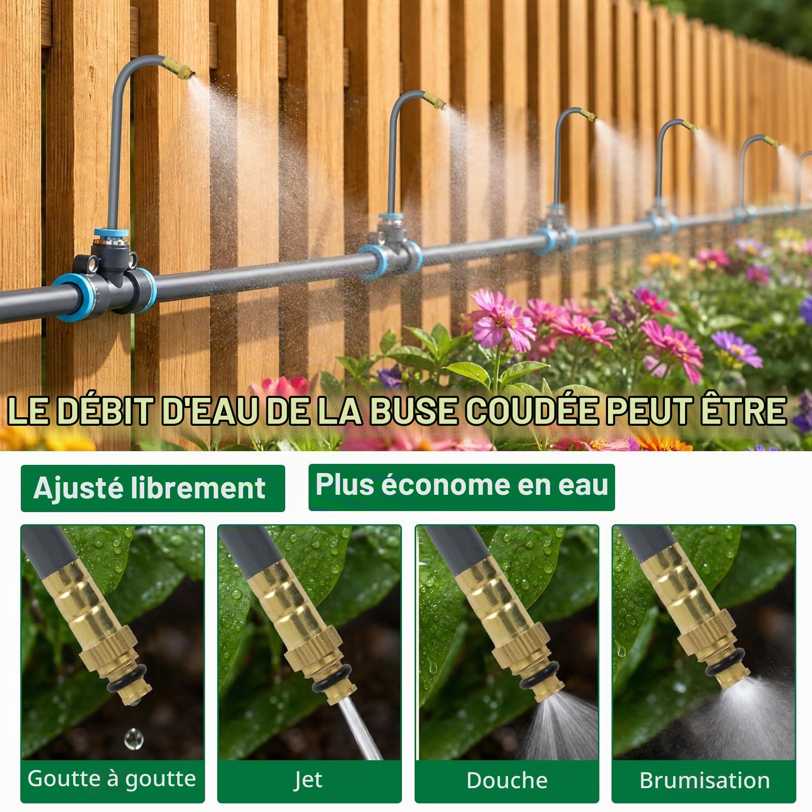 WingFly Système d'Irrigation Goutte-à-Goutte 60M, Arrosage Automatique
