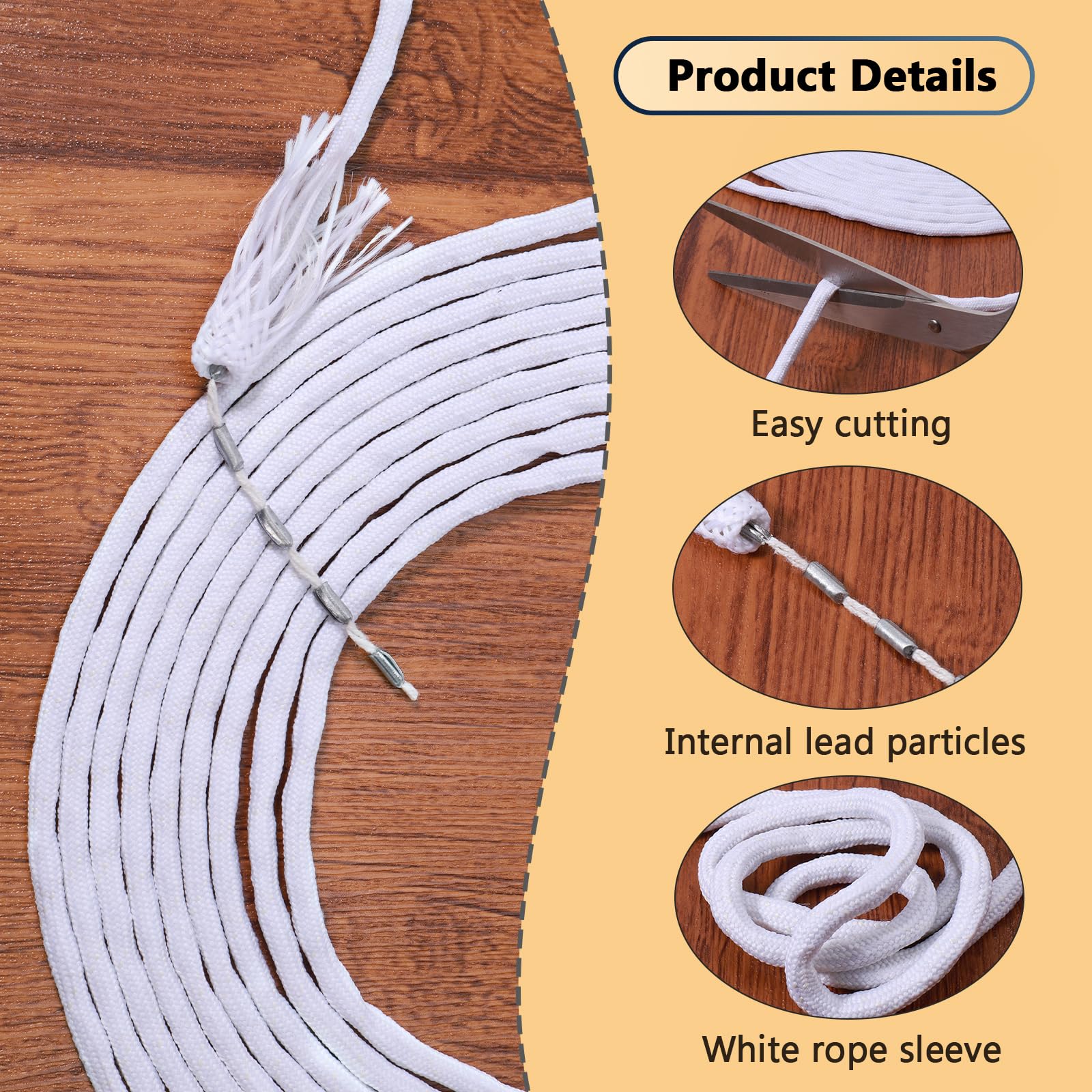 Filo Di Piombo Per Tende 10 Metri - Peso 50g/metro - Tagliabile E Lavabile - Per Tende, Tovaglie, Tappetini