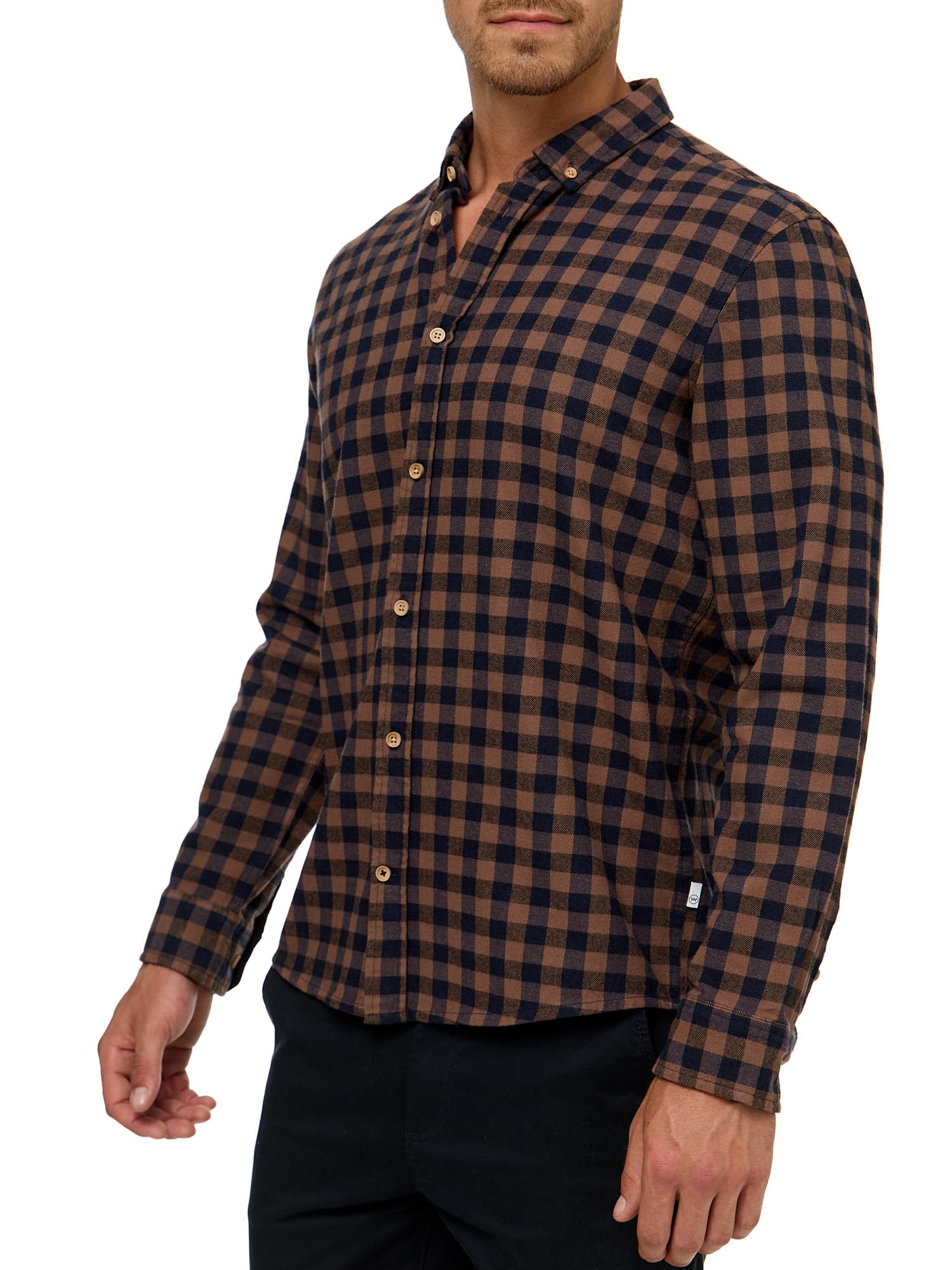 Kronstadt Uomini KSJohan Check Shirt | Camicia a Quadri in 100% Cotone con Colletto Button-Down