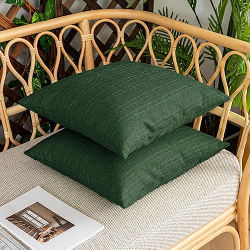 Miniatura 7 de Kevin Textile - Juego de 2 fundas de almohada impermeables para exteriores, decorativas, a cuadros, para patio, tienda de campaña, jardín, sofá,