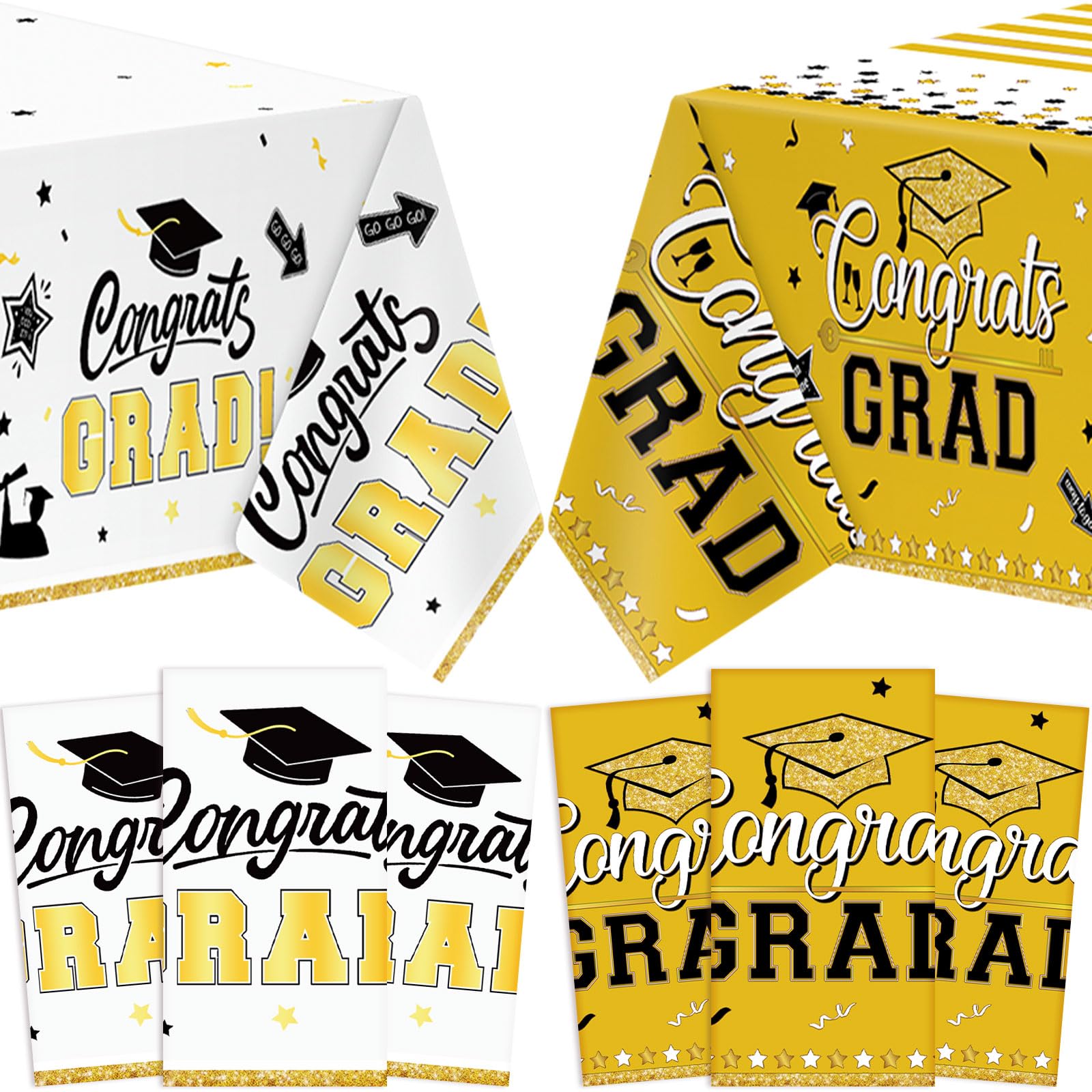 Hillsuren 6 Pcs 2026 Graduation Party Decorations Congrats Grad Tablecloths Class of 2026 Congrats Table Covers for Graduation Party Supplies Decor 54