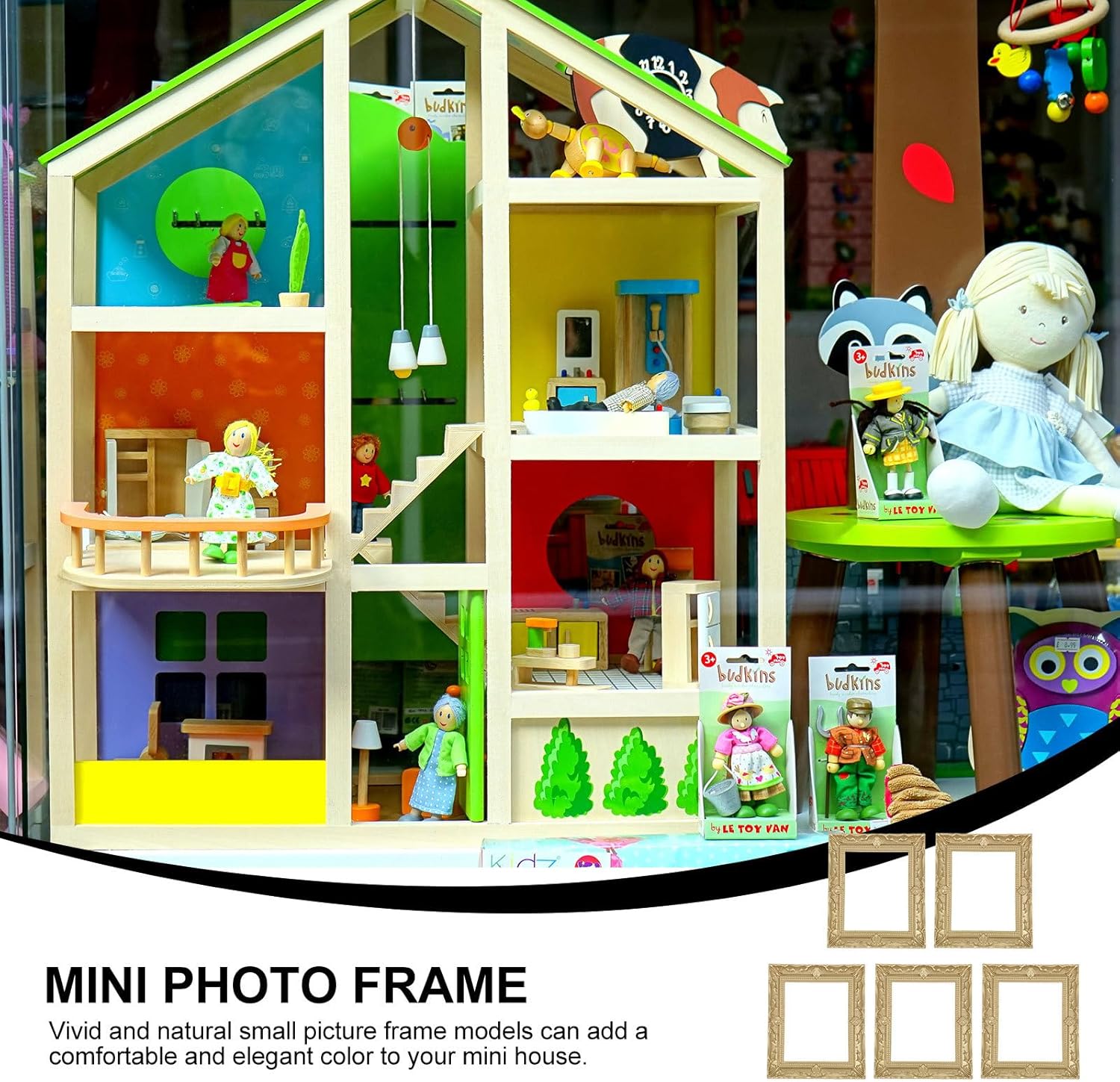 VOSAREA 15pcs Dollhouse Photo Frame Miniature Picture Frame Mini House Decor Mini House Picture Adornment Vintage Frames Painting Photo